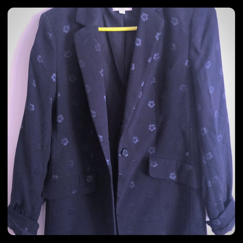 Loft Flower Blazer - Black